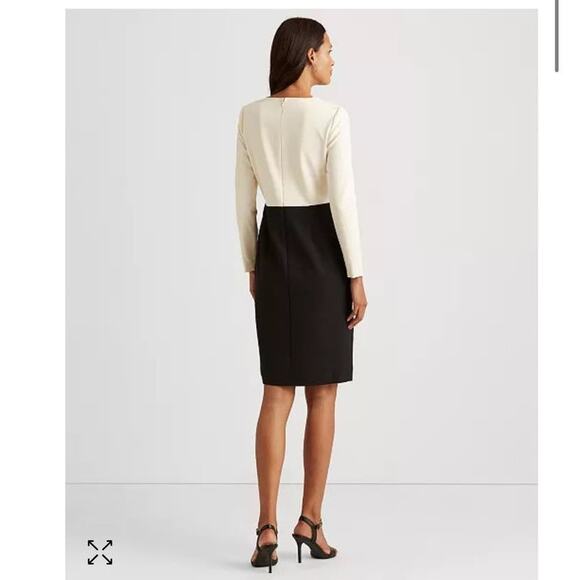 NWT Lauren Ralph Lauren Black Label Two Tone Dress Color block 8 - Picture 2 of 5
